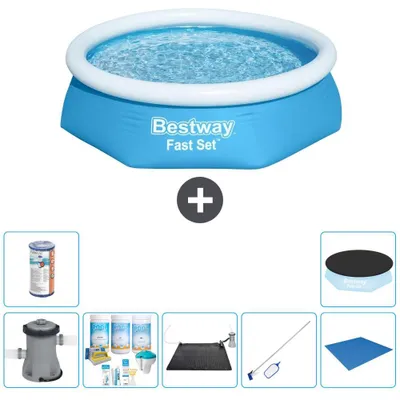 Immagine prodotto di Bestway Fast Set, piscina rotonda - 244x61 cm - 8 pezzi, modello S21396