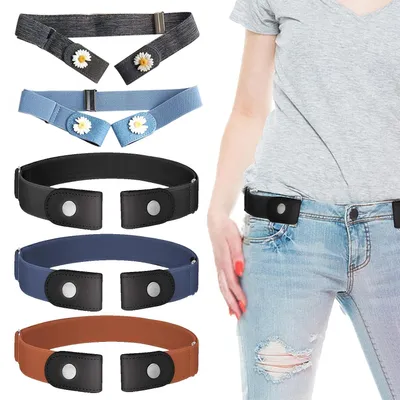 Immagine prodotto di TRANKIELO® - Set di 5 cinture elastiche in vita, senza fibbia – cinture senza cuciture, resistenti, per donna e uomo