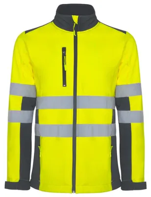 Imagen del producto de Roly Workwear - Chaqueta softshell "Antares" para hombre, modelo LT6005 (talla 3XL) (Gris plomo/Amarillo fluorescente)