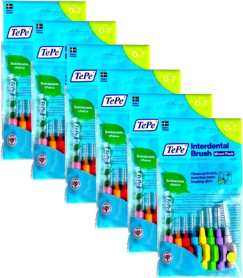 Produktbild von 6x 8 TePe Original Interdentalbürsten - 0,4 mm bis 1,3 mm gemischt