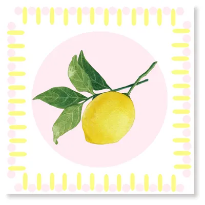 Immagine prodotto di Tovaglioli di carta al limone, triplo strato, 33x33 cm (20 pezzi)