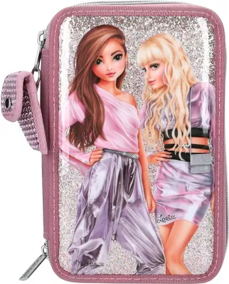 Produktbild von Depesche 12527 TopModel Glitter Queen - Koffer mit 3 Fächern und Glitzerstoff-Schnappverschluss DESPECHE