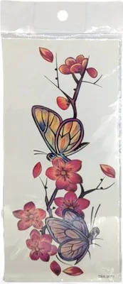 Produktbild von Blumen- und Schmetterlings-Tattoos – Temporäre Körperkunst Schmetterling und Blüten