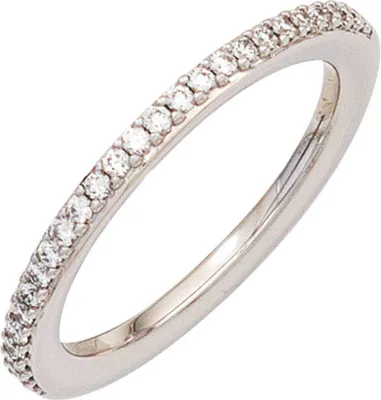 Produktbild von JOBO Damen Ring 585 Gold Weißgold 26 Diamanten Brillanten 0,21ct. Goldring Größe 58
