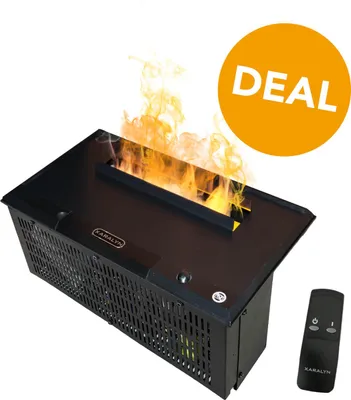 Produktbild von Xaralyn Wasserdampf-Kamin - Opti-Myst Cassette 400 P - mit flacher Oberplatte - mit Fernbedienung - Elektrokamin - Einbaukamin mit Wasserdampf - Flammenhöhe einstellbar