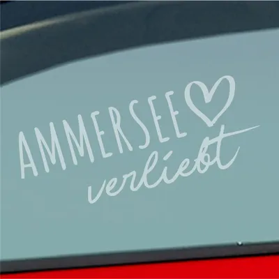 Produktbild von Auto Aufkleber Ammersee verliebt Herz See Sea Liebe Car 19x7 cm Milchglas Sticker Heckscheibenaufkleber