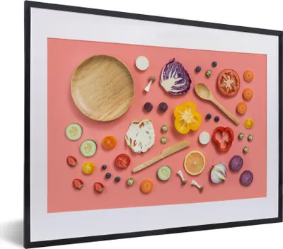 Produktbild von MuchoWow® MuchoWow® Gerahmtes Poster Lebensmittel - Küche - Gemüse 40x30 cm - Poster mit zchwarzem Bilderrahmen - Bilderrahmen - Poster im Rahmen