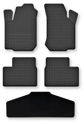 Produktbild von Gummi-Fußmatten + Tunnel für Opel Corsa C 2000-2006 (Schrägheck) – 5-tlg, Schwarz, Semi-Universal, angepasst – Wielganizator Semi-Universal