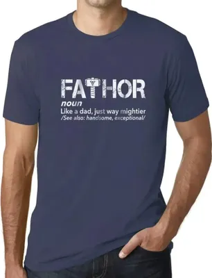 Produktbild von Herren Grafik T-Shirt Fa-thor wie Papa nur viel mächtiger – Fa-Thor Like Dad Just Way Mightier – Öko-Verantwortlich Vintage Jahrgang Kurzarm Lustige