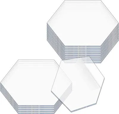Produktbild von Satz von 10 Stück, Acryl, transparentes Plexiglas, Sechseck, 10 cm