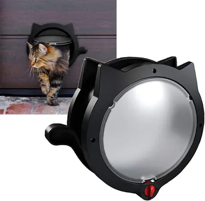 Productafbeelding van Kattenluik met magnetisch slot, 4 vergrendelingsmodi, kunststof, geschikt voor zowel binnendeuren als buitendeuren