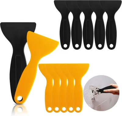 Produktbild von 12-teiliges Kunststoff-Spachtel-Set – Füllmesser, Schaber, Plastikspachtel für Spachtelarbeiten, Reparaturen, Aufkleber, Tapeten, Autolack