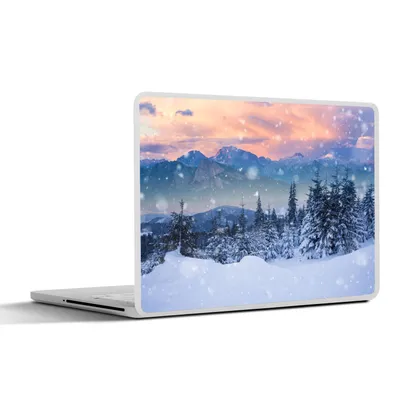Produktbild von MuchoWow® Laptop Aufkleber Sticker Cover Schnee - Himmel - Wald - Winter 36.5x27.5 cm - Laptop-Sticker