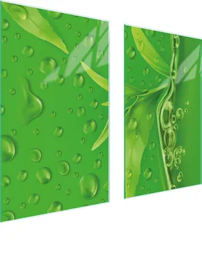 Image de Plaques de recouvrement pour cuisinière 2 pièces 75x52 Couverture de champ en vitrocéramique Planche à découper feuillage vert