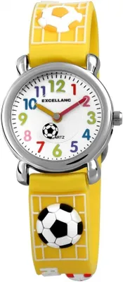 Produktbild von Excellanc Kinder Armbanduhr Fußball Fußball, silberfarbig, Mineralglas