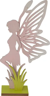 Produktbild von Elfe Fee Elfenfigur Holz Blumen Fairy Deko Figur Mystik Fantasy Skulptur Statue