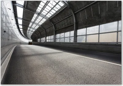 Produktbild von Tulup® Glas-Bild - 100 x 70 - Wandbild aus Glas - Wandkunst - Wandbild hinter gehärtetem Sicherheitsglas - Sehenswürdigkeiten & Architektur - Straße Tunnel - Grau