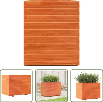 Produktbild von The Living Store Pflanzkübel Wachsbraun 90x60x72,5 cm Massivholz Kiefer