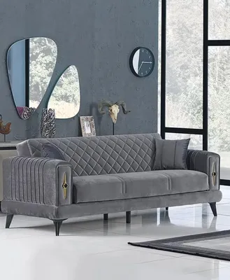 Produktbild von Modern Grau Dreisitzer Sofa Couch Polstermöbel Textil Design Möbel Wohnzimmer