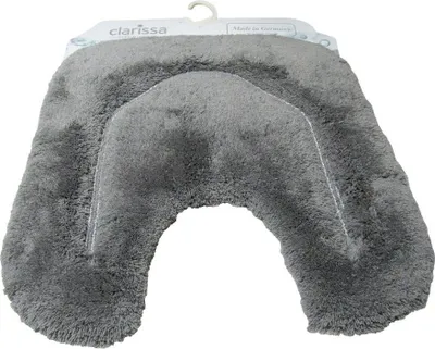 Produktbild von Clarissa WC-Vorleger mit Ausschnitt Toilettenvorleger Klovorleger Teppich 60x65 cm Country Graphit / Silberlurex