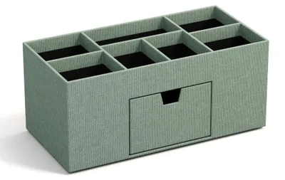 Immagine prodotto di Organizzatore da scrivania BIGSO VENDELA con 7 scomparti e cassetto – Contenitore portaoggetti