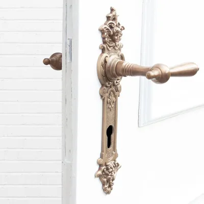 Produktbild von Drückergarnitur für Haustüren-Edles Design | PZ92 |Messing patiniert