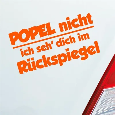 Produktbild von Auto Aufkleber Popel Nicht ich SEH' Dich im Rückspiegel 18x10 cm Orange Sticker Heckscheibenaufkleber