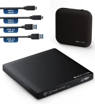 Productafbeelding van Externe USB 3.1 UHD 4k Blu-ray Drive, aluminium zwart