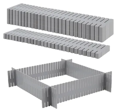 Image de Lot de 48 séparateurs de tiroirs réglables, dimensions 32 x 7 cm
