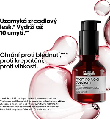 Image de Sérum sans rinçage pour cheveux colorés Vitamino Color Spectrum (Professional Glass Shine Serum) - Contenu : 30 ml