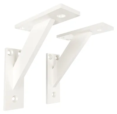 Produktbild von 2x sossai FSHR Design Regalträger in Weiß 120x120mm Regalwinkel Bücherregal Konsole Regal Halter