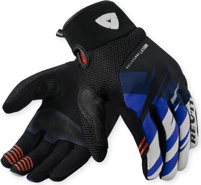 Image de Gants de moto Revit Surge, noir/bleu, taille L