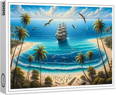 Produktbild von raxxa Premium-Puzzle "Die verborgene Lagune", 1000 Teile