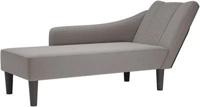 Produktbild von Chaiselongue mit rechter Armlehne aus taupefarbenem Stoff