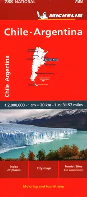 Immagine prodotto di Mappa turistica e automobilistica Michelin per Cile e Argentina, numero 788