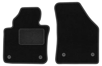 Produktbild von Velours-Fußmatten Vorne für Volkswagen Touran I 2FL 2010- (Minivan) – 2-tlg, Schwarz, passgenau – Wielganizator LUX
