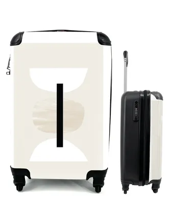 Produktbild von MuchoWow® Koffer Handgepäck Trolley Rollkoffer Kleine Reisekoffer mit 4 Rollen - Abstrakt - Geometrische Formen - Pastell - Cabin Size < 55x40x23 cm & 55x40x20 cm - Fotokoffer - Kabinenkoffer - Boardgepäck - Reise-Box - Reisekoffer - Reisegepäck - Koffer mit Bild - Trolley für Kinder