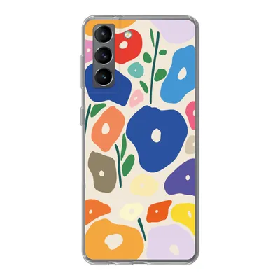 Produktbild von MuchoWow® Handyhülle Schutzhülle Hülle für Samsung Galaxy S21 Blume - Abstrakt - Blätter Silikon Softcase Handy Hülle - Softcase