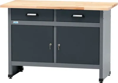 Obrázek produktu pro Pracovní stůl Küpper 1200 x 840 x 600 mm 2 zásuvek 2 dvířka antracit šedá
