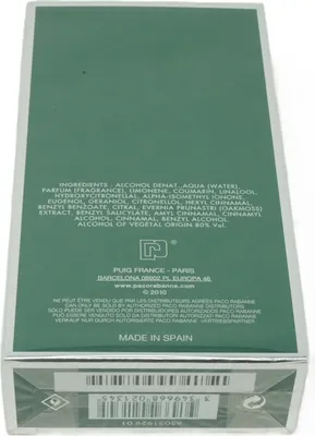 Obrázek produktu pro Rabanne Pour Homme, Pánské, 100 ml, Levandule, Estragon, Tymián, Hřebíček, Pelargónie, Pižmo, Větvičník slívový, Tabákový, Sprej