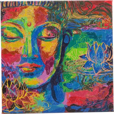 Zdjęcie produktu dla Craft Buddy Malowanie po numerach na blejtramie, 30 x 30 cm, zestaw artystyczny DIY Lord Budda