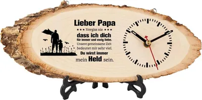 Produktbild von Holzuhr Geschenk für Papa Weihnachten Geburtstag Vatertag Kinder