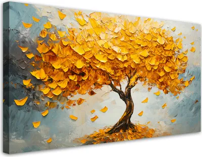 Produktbild von Leinwandbild Gold Baum Abstrakt 120x60 Feeby Gelb bild für die wand bereit zum aufhängen