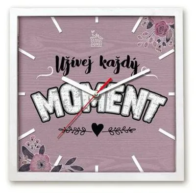 Obrázek produktu pro Nekupto Dárkové hodiny čtvercové Užívej každý moment Sladký domov