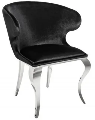 Produktbild von Casa Padrino Designer Esszimmerstuhl Silber / Schwarz 61 x 60 x H.79 cm - Esszimmermöbel