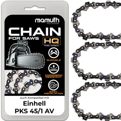 Produktbild von 3x Sägekette Kettensäge 45cm 1,5mm 0,325" 72TG für Einhell PKS 45/1 AV