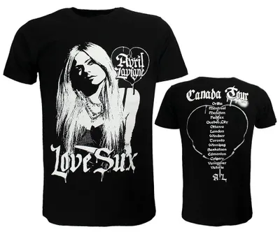 Zdjęcie produktu dla Koszulka z trasy koncertowej „Love Sux” Avril Lavigne – oficjalny gadżet – rozmiar M