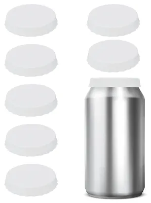 8er-Pack Silikon-Dosendeckel für Standarddosen, weiß
