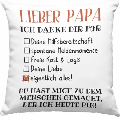 Produktbild von Trendation - Bester Papa Geschenk Vatertag Deko-Kissen mit Füllung 40x40 mit Spruch Vater Geschenk von Tochter Sohn (Rosa)