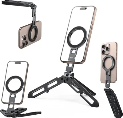 Produktbild von Multifunktionale magnetische Telefonhalterung, faltbare Telefonstativhalterung, flexibler Smartphone-Halter, Ersatz fuer iPhone 16/15/14/13/12, fuer Android-Telefone